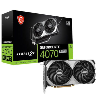 [해외]MSI GeForce RTX 4070 슈퍼 12G VENTUS 2X OC/A PCIe4.0 2슬롯 2 팬 공간 절약 그래픽 카드 VD8751