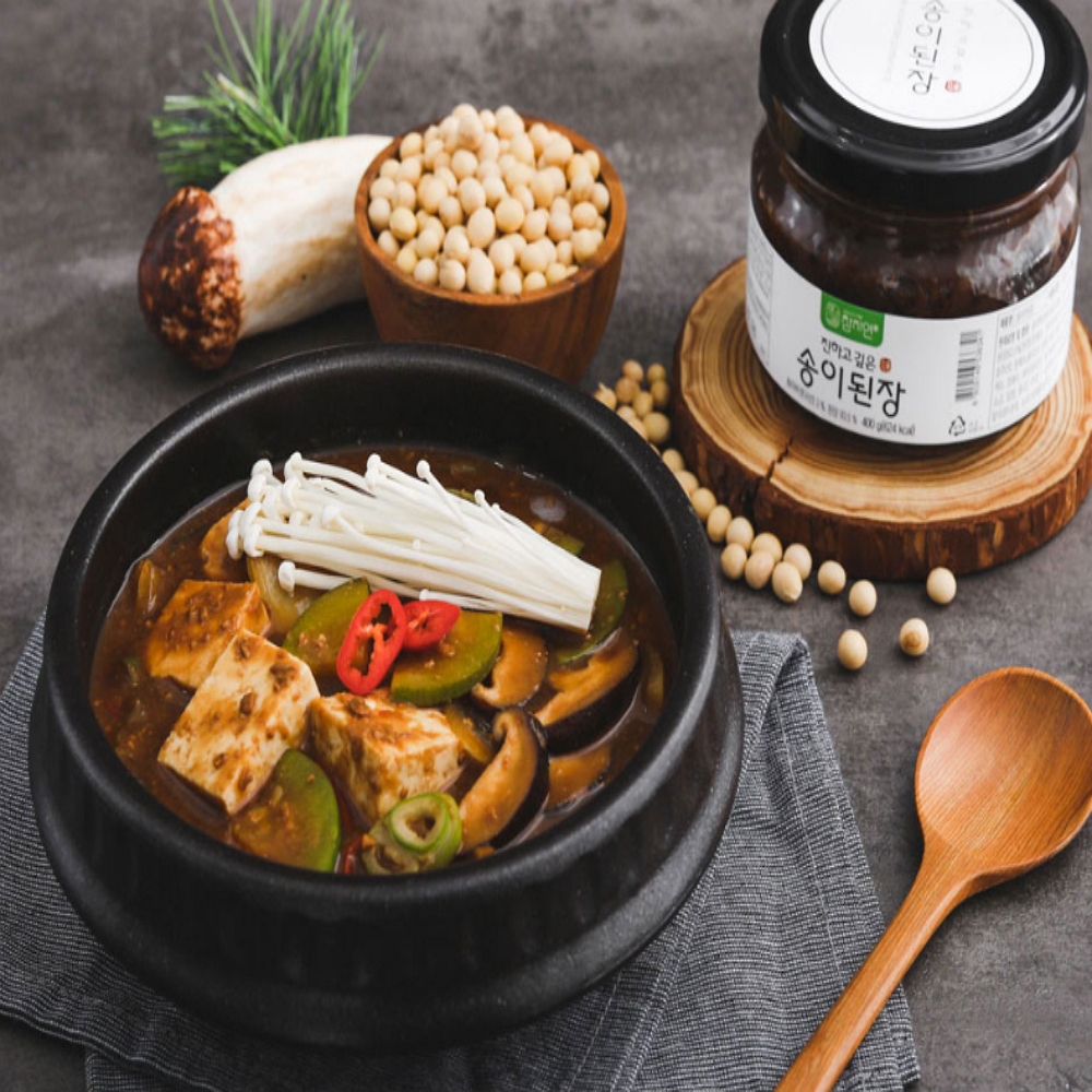 맛있는 전통 된장 선물 세트 고급 국산 송이버섯 함유 선물용 유리병 답례품 2개입 - 상세 이미지 5