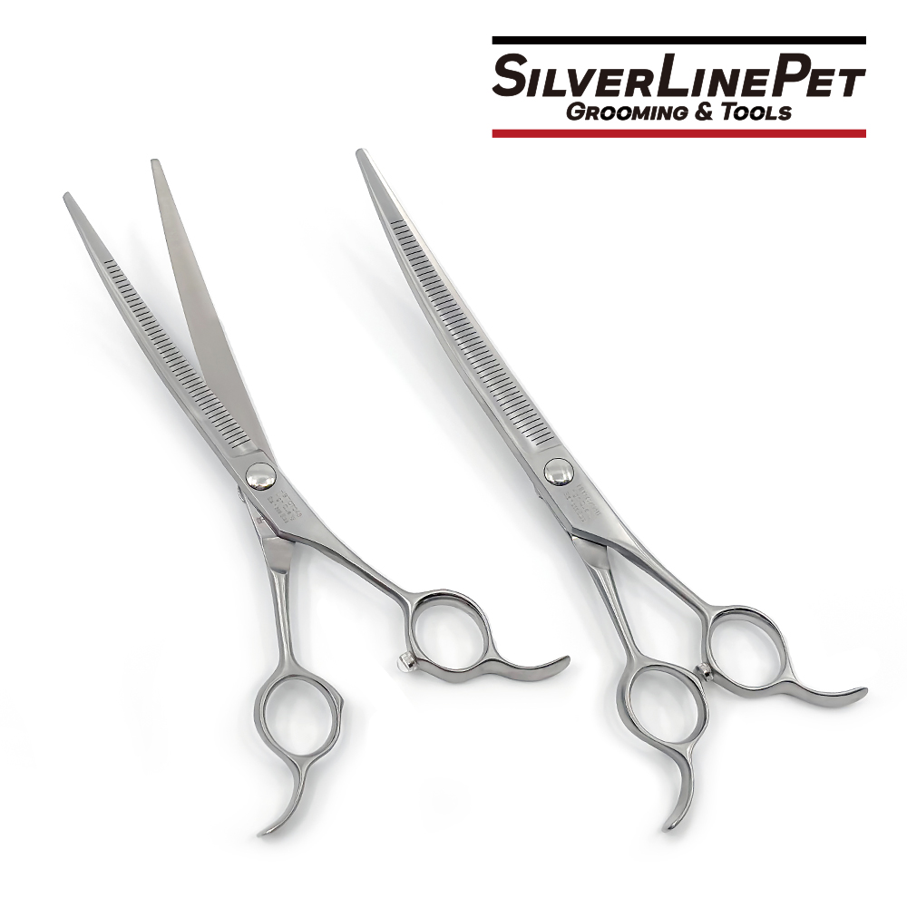 실버라인펫 HBTC 하이브리드 숱가위 7인치 7.5인치 강아지 애견 미용 미간정리 마무리 제품 이미지