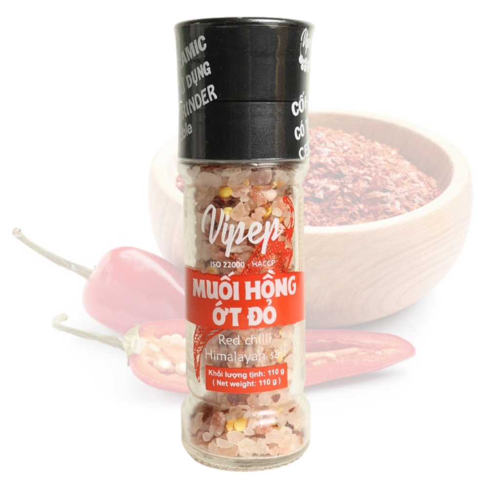 칠리솔트(핑크솔트 95%+고춧가루 5%) 그라인더 110g