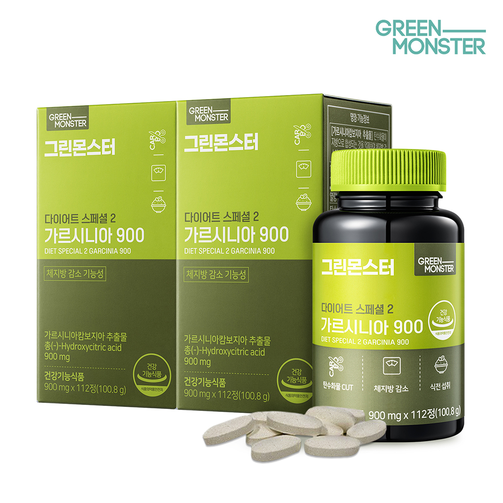 그린몬스터 다이어트 스페셜2 가르시니아 (체지방 감소 보조제) 112정, 2개