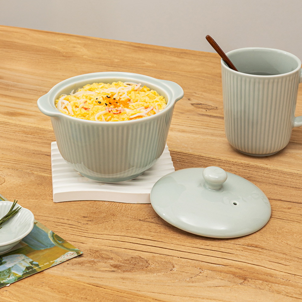 윤도자기 청아 국산 계란찜기 세트 계란찜용기 전자레인지 라면용기