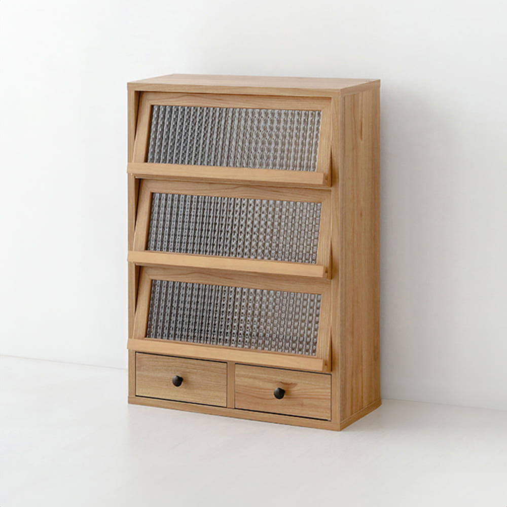 필몬 수납장 3문2서랍 CHM7150 500x200x705mm, 3단, 미들브라운 0035.7872