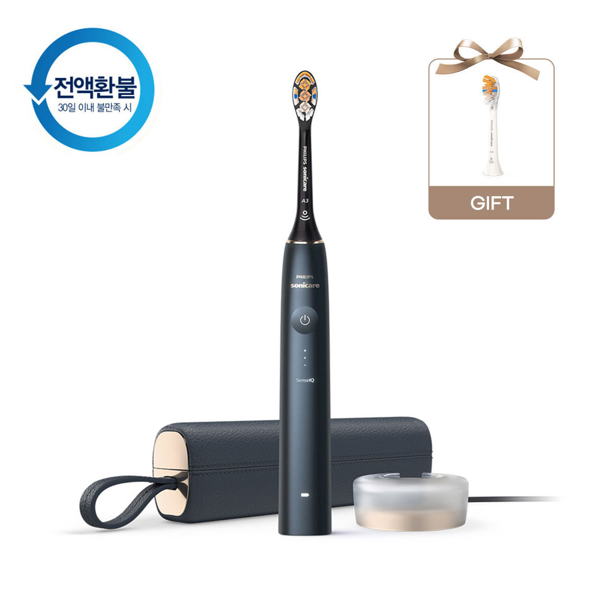 필립스 소닉케어 전동칫솔 프레스티지 9900 미드나잇 블루 HX9992/22+올인원 칫솔모 1P