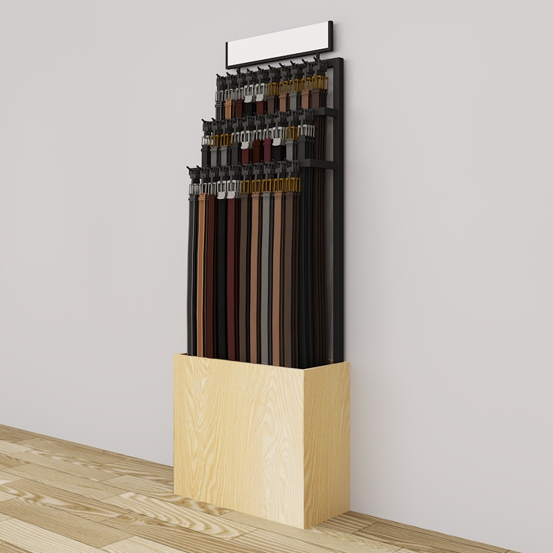 허리띠 진열대 넥타이 벨트 목도리 행거 매장 거치대 판매대 검정 500 51x25x165cm - 상세 이미지 2