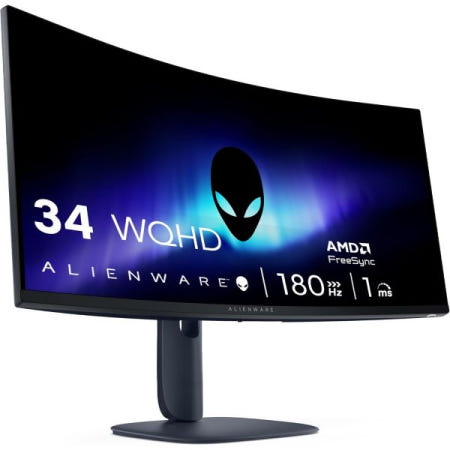[해외]Alienware 34 240Hz QD-OLED 게이밍 모니터 AW3425DW - 34.2인치 0.03ms 1800R 커브드 디스플레이, AMD 프리싱크 프리미엄 프로, V