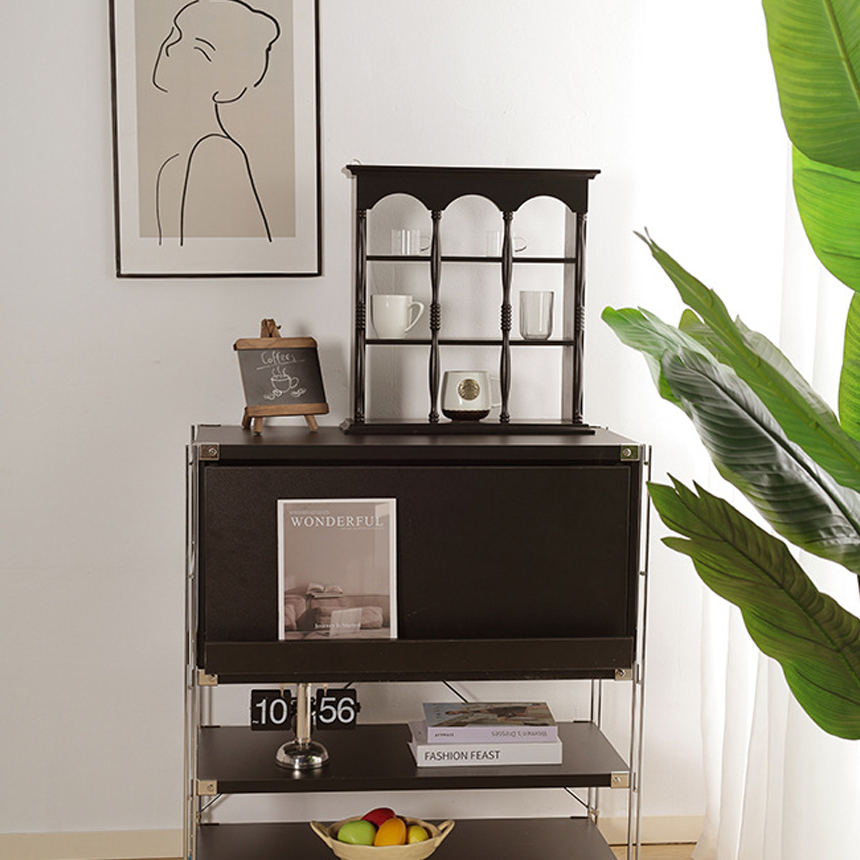 아치 우드 주방 거실 3단 선반장 Arch Wood Cabinet S - 상세 이미지 4