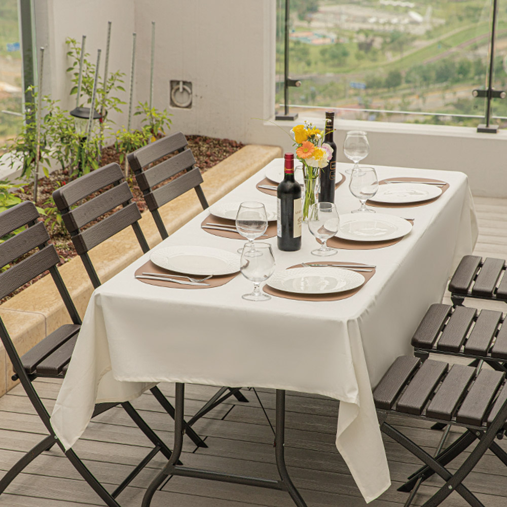 로티캠프 접이식 테이블 1800 폴딩 간이 식탁 입식 브로몰딩 다용도 다크브라운