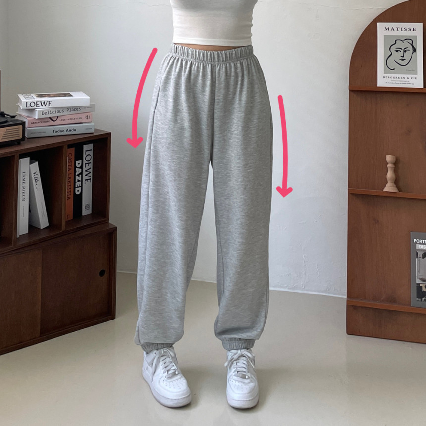 [인생핏!/국내생산] 루즈핏 특양면 조거 조커 무지 러닝복 오버핏 밴딩 하이웨스트 츄리닝 트레이닝 팬츠 상세 이미지 18