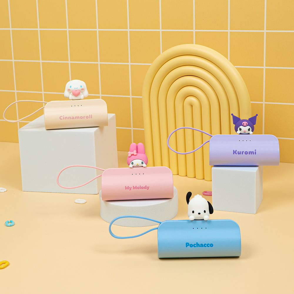 산리오 캐릭터즈 도킹형 보조배터리 C타입 메인 8핀 서브 기내반입 5000mAh, 파스텔핑크 - 상세 이미지 3