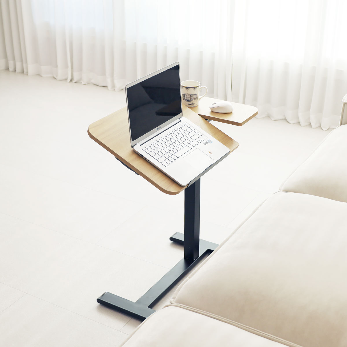 일루일루 오텐션 H02 유압식 높이조절 쇼파 테이블 이동식 노트북 스탠드