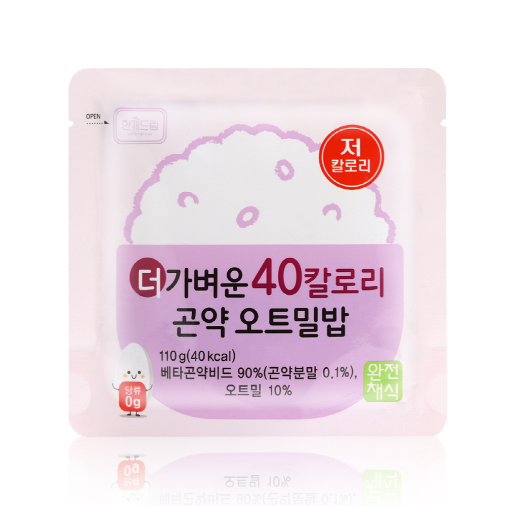한끼드림 더 가벼운 곤약 오트밀밥 40kcal 무당 저지방 110g 1개 - 상품 이미지