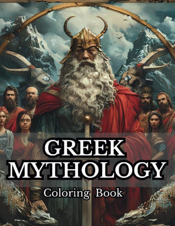 [해외]그리스 신화 색칠공부 성인 신과 여신 제우스 아프로디테 아테나 아레스 헤라클레스 헤파이스토 묶음배송가능