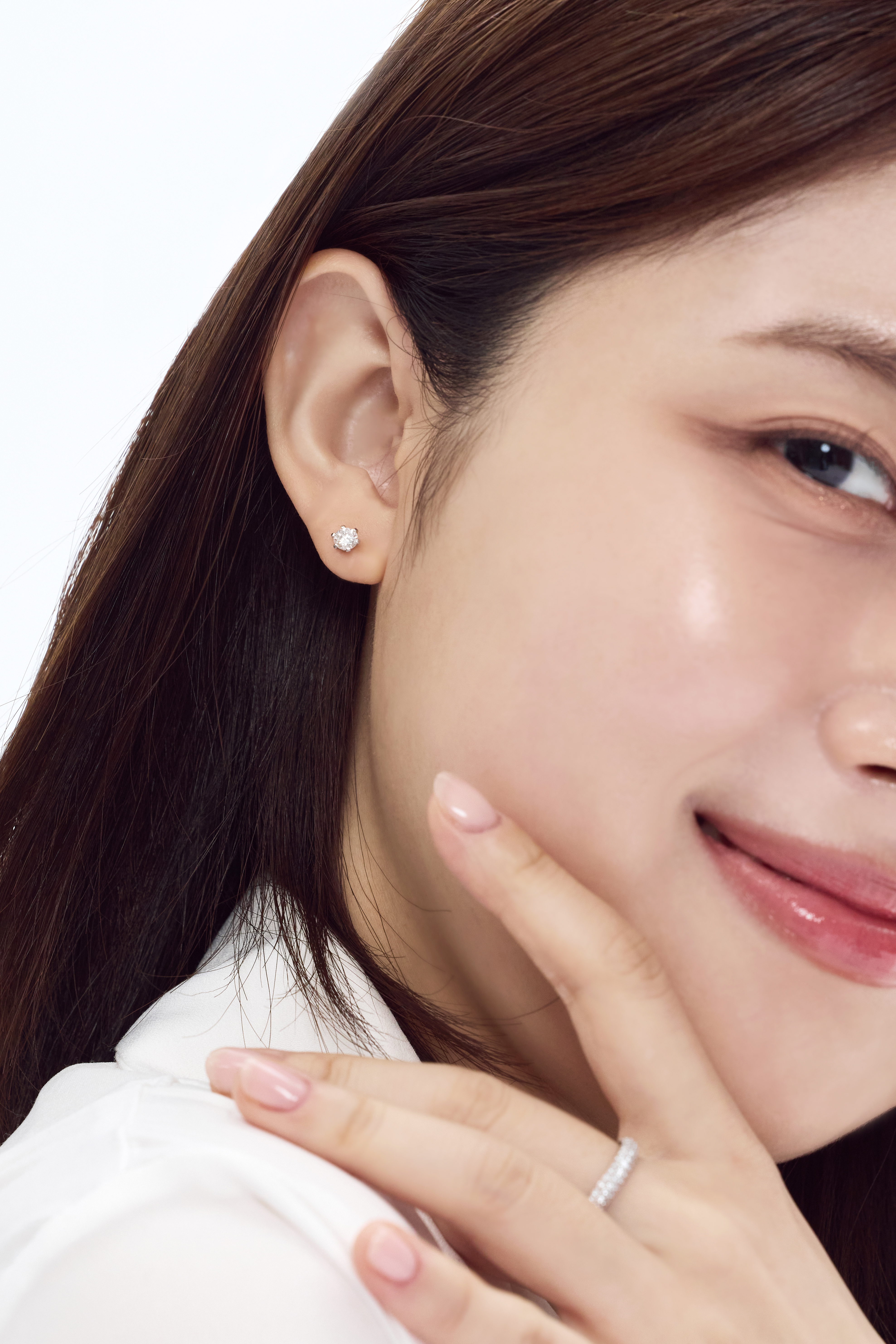 랩다이아몬드 침귀걸이 6프롱 5부 7부 8부 1캐럿 14k 18k - 상세 이미지 2