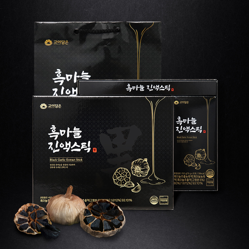 [1+1] 고이담은 국내산 흑마늘진액 스틱 2박스 (총 60포) 흑마늘 즙 엑기스 - 상세 이미지 2