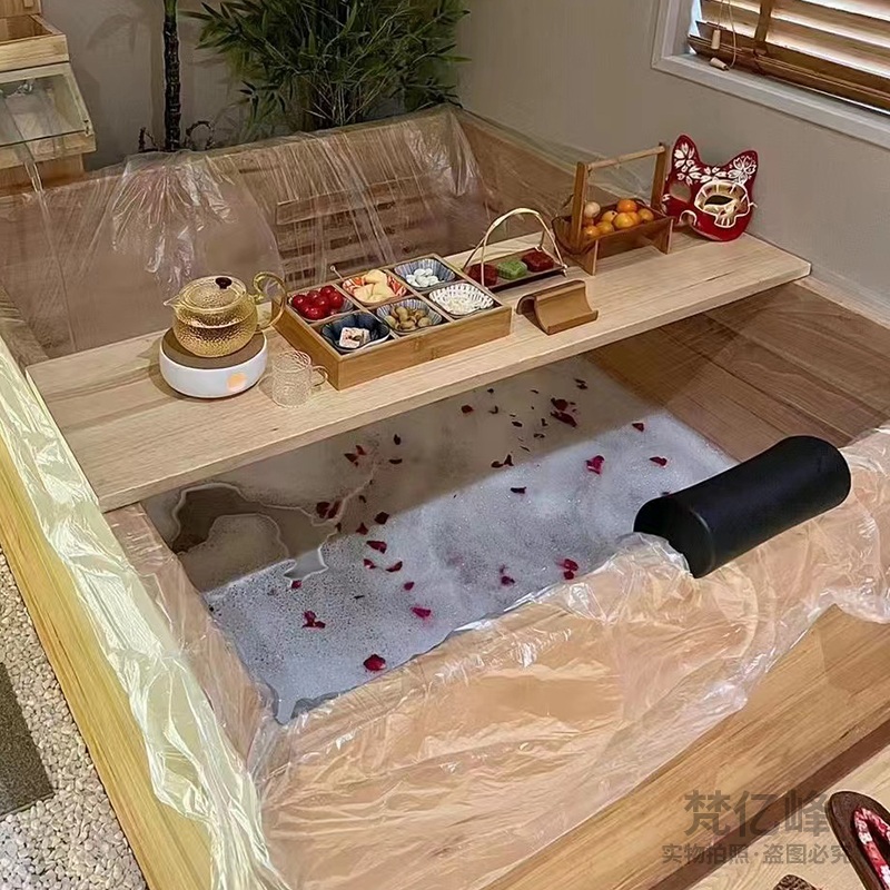 히노끼 욕조 히노키탕 일본 료칸 스파 사우나 나무 반신욕 오크 1100x700x600 - 상세 이미지 2