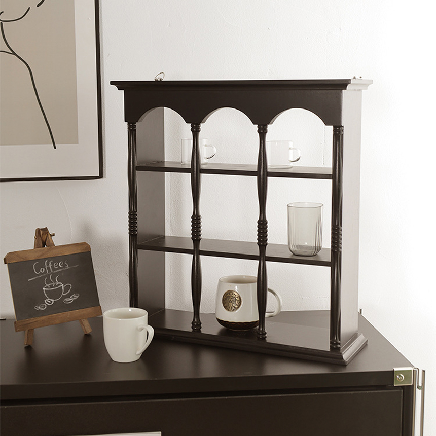아치 우드 주방 거실 3단 선반장 Arch Wood Cabinet S 이미지 7