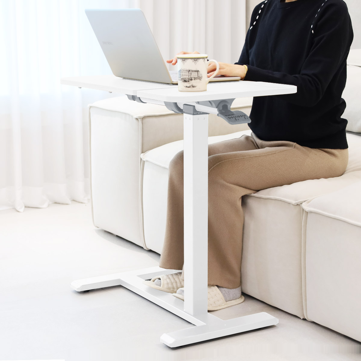 일루일루 오텐션 H02 유압식 높이조절 쇼파 테이블 이동식 노트북 스탠드