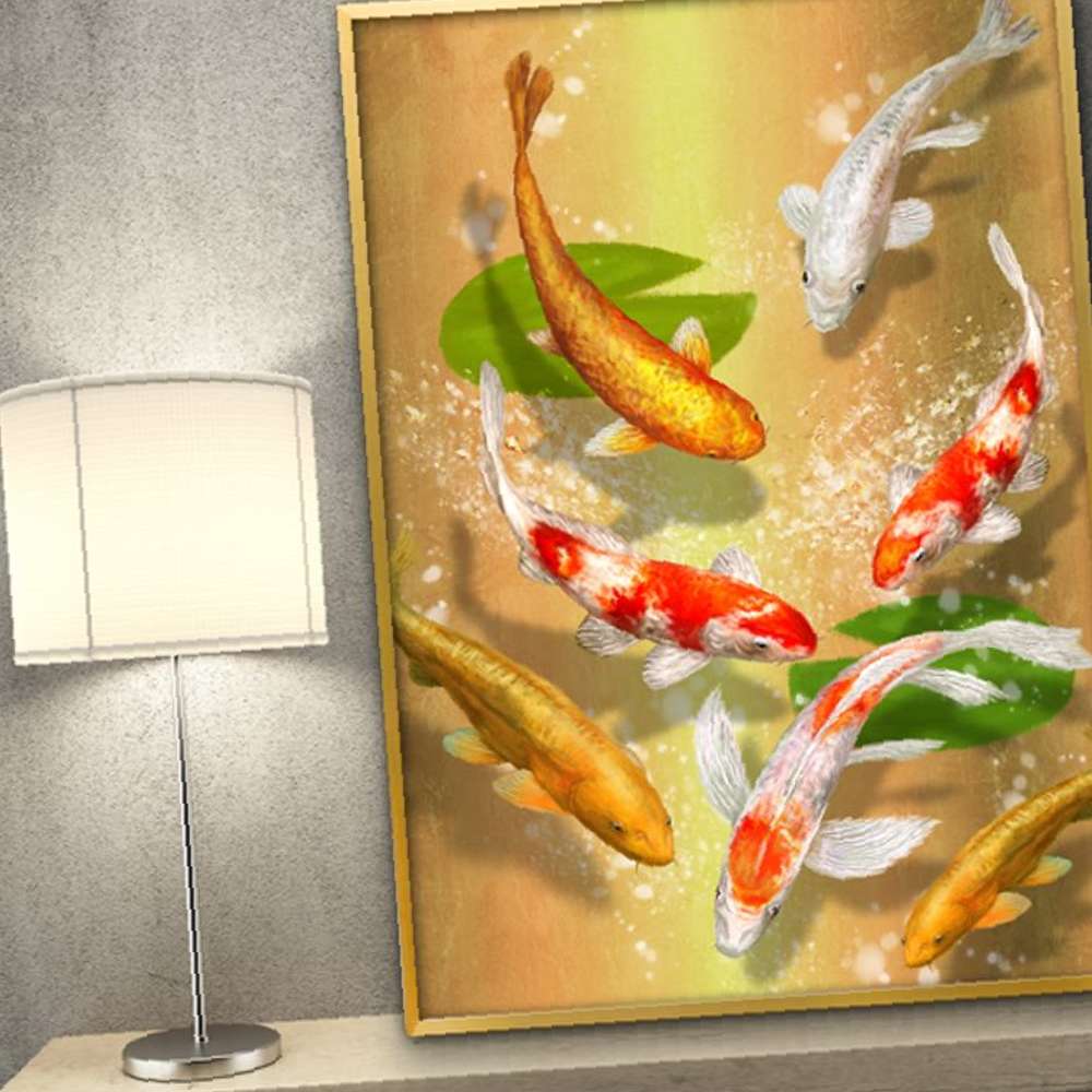 잉어 그림 액자 A3 CARP6 풍수그림 돈들어오는 : 모두행복장터