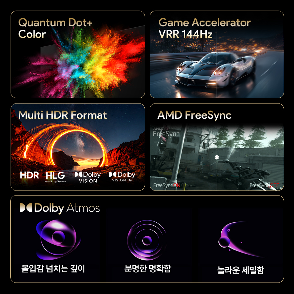 스마트 티비 165cm(65인치)TV, QLED 게이밍 144Hz, 고객직접설치 - 상세 이미지 4