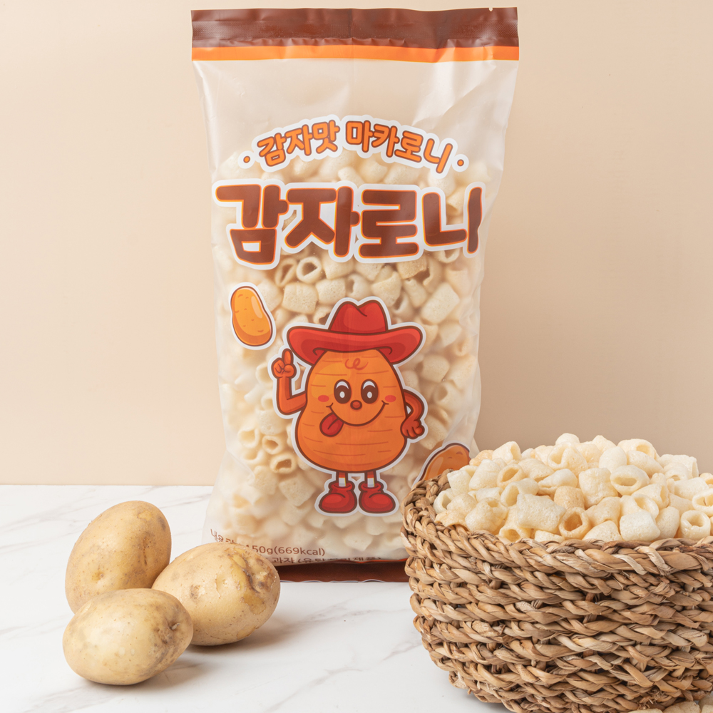 마카로니150g 3봉 + 감자로니150g 3봉 소포장뻥튀기 옛날과자간식 감자맛 오리지날맛 이미지 6