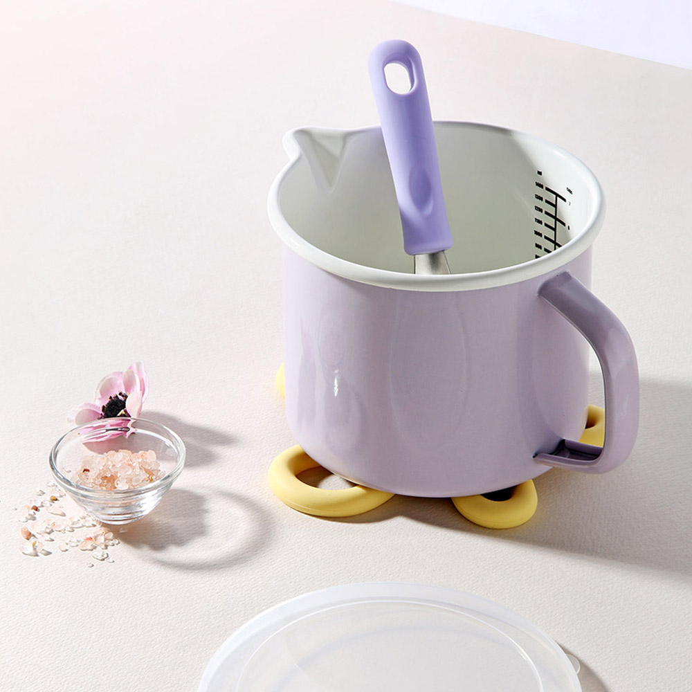 이유식냄비 1인용 밀크팬 편수 손잡이 멀티 라면냄비 15cm, 퍼플