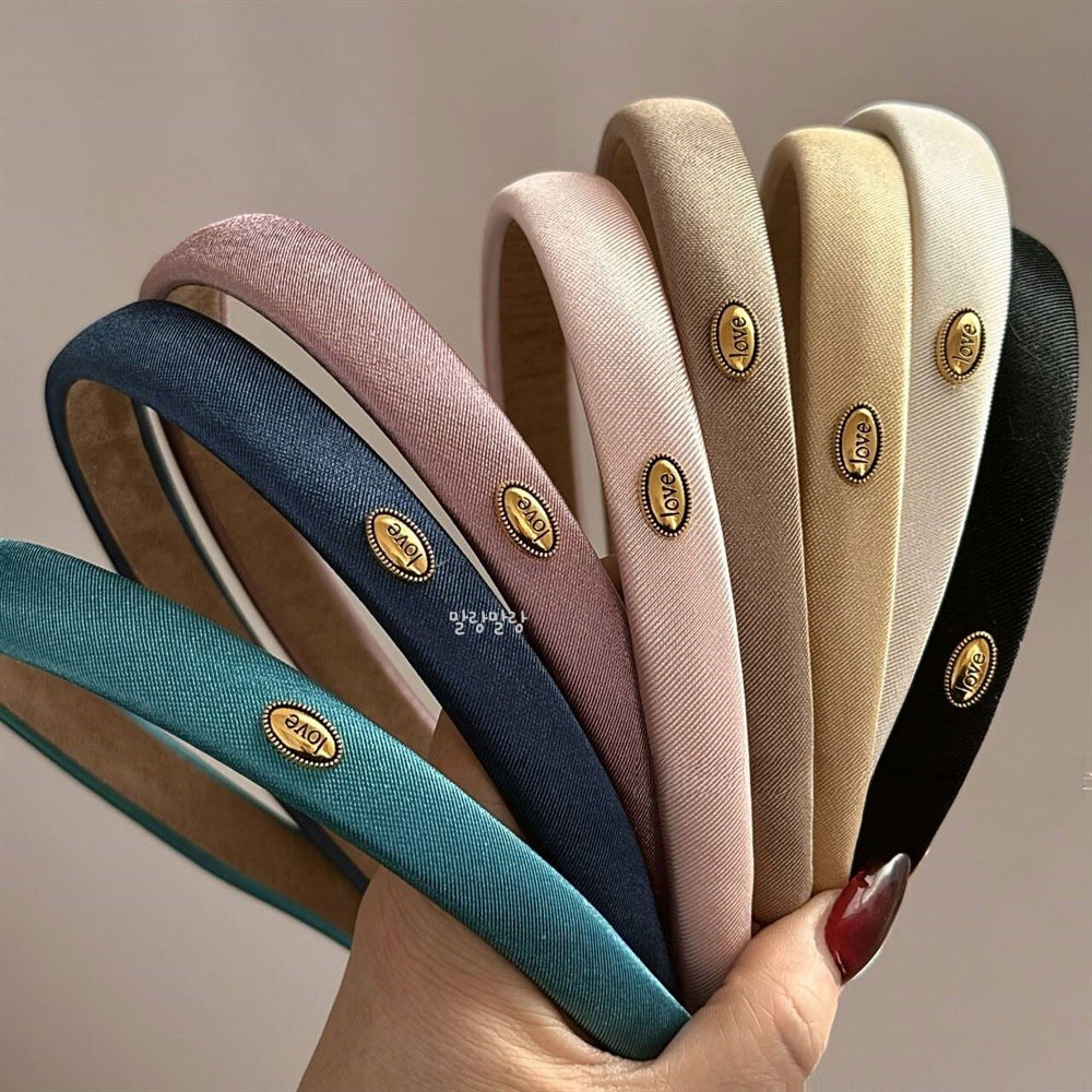 분위기있는 골드라벨 얇은 머리띠 심플 포인트 데일리 컬러 헤어밴드