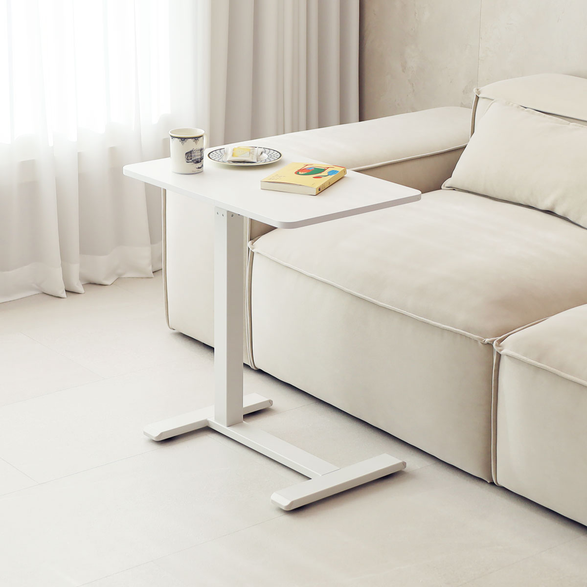 일루일루 오텐션 H01 유압식 높이조절 쇼파 테이블 이동식 침대 사이드 접이식 협탁
