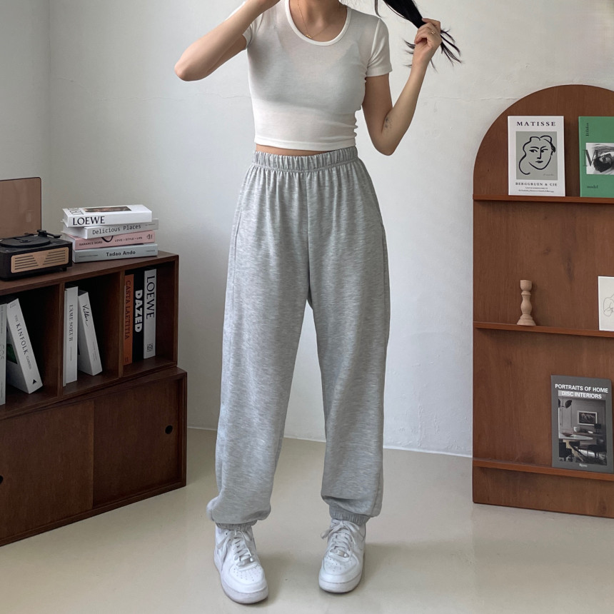 [인생핏!/국내생산] 루즈핏 특양면 조거 조커 무지 러닝복 오버핏 밴딩 하이웨스트 츄리닝 트레이닝 팬츠 상세 이미지 44