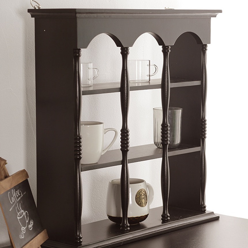 아치 우드 주방 거실 3단 선반장 Arch Wood Cabinet S 이미지 8