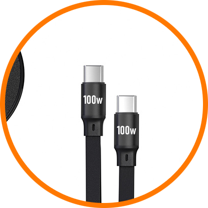 릴 케이블 2in1 PD 100W C타입 2개 멀티포트 듀얼 CtoC USB C 동시충전 - 상세 이미지 4