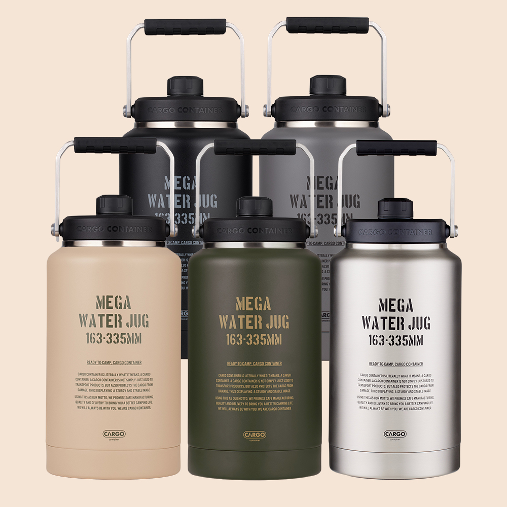 카고컨테이너 캠핑 워터 저그 얼음통 휴대용 텀블러 3.8L, 실버