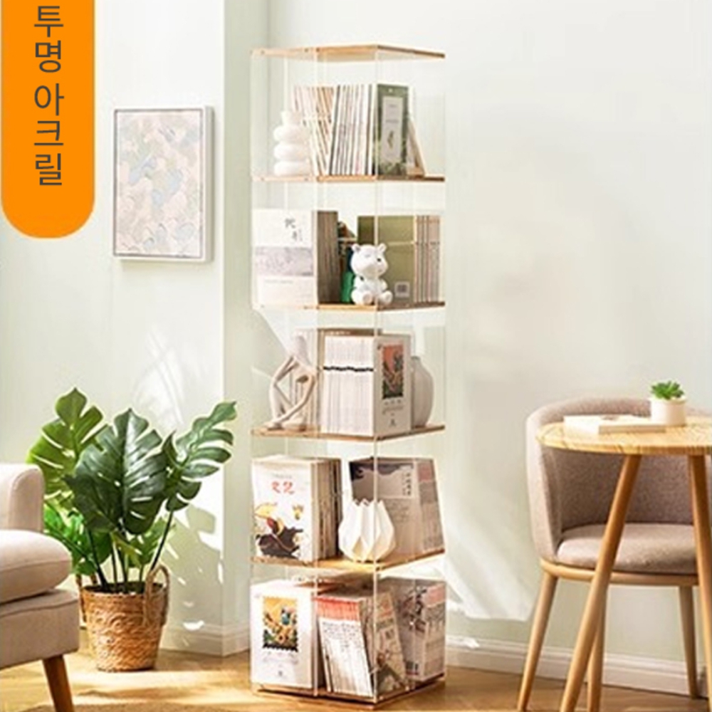 회전형책장 회전책꽂이 폭좁은 슬림 4단 5단 틈새책장 이미지 6