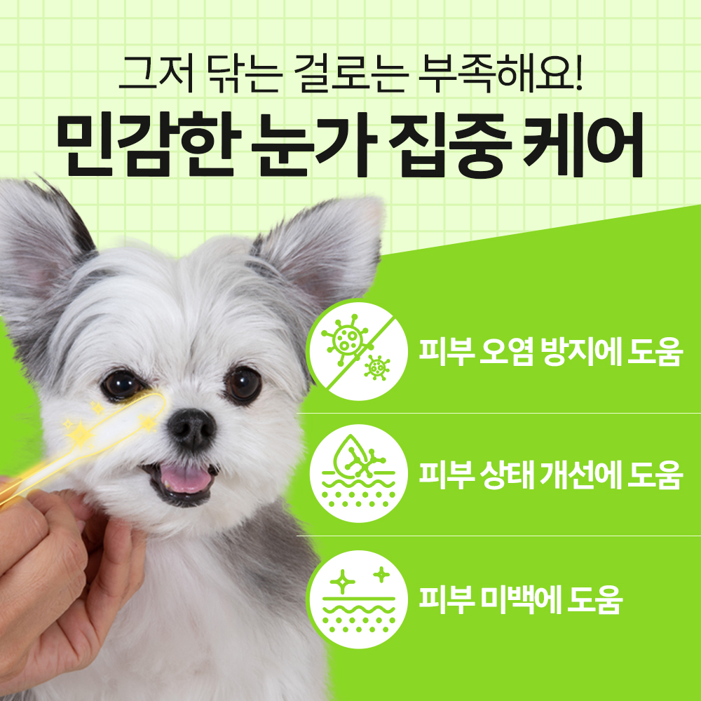 바이랩 아이클리너 강아지 눈물자국 눈 세정제 눈물냄새 눈꼽 지우개 면봉 40ml, 1개