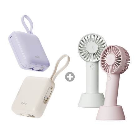 [여행 듀오팩] 알로코리아 F2A+포켓 미니 보조배터리 10000mAh 1008PD