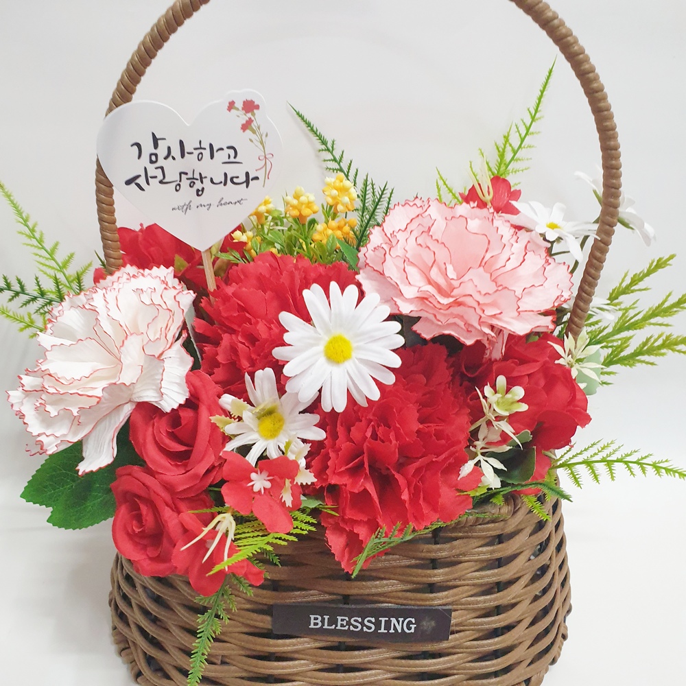 카네이션 꽃바구니 카네이션 꽃다발 용돈 꽃바구니 어버이날 돈꽃다발 - 상품 이미지