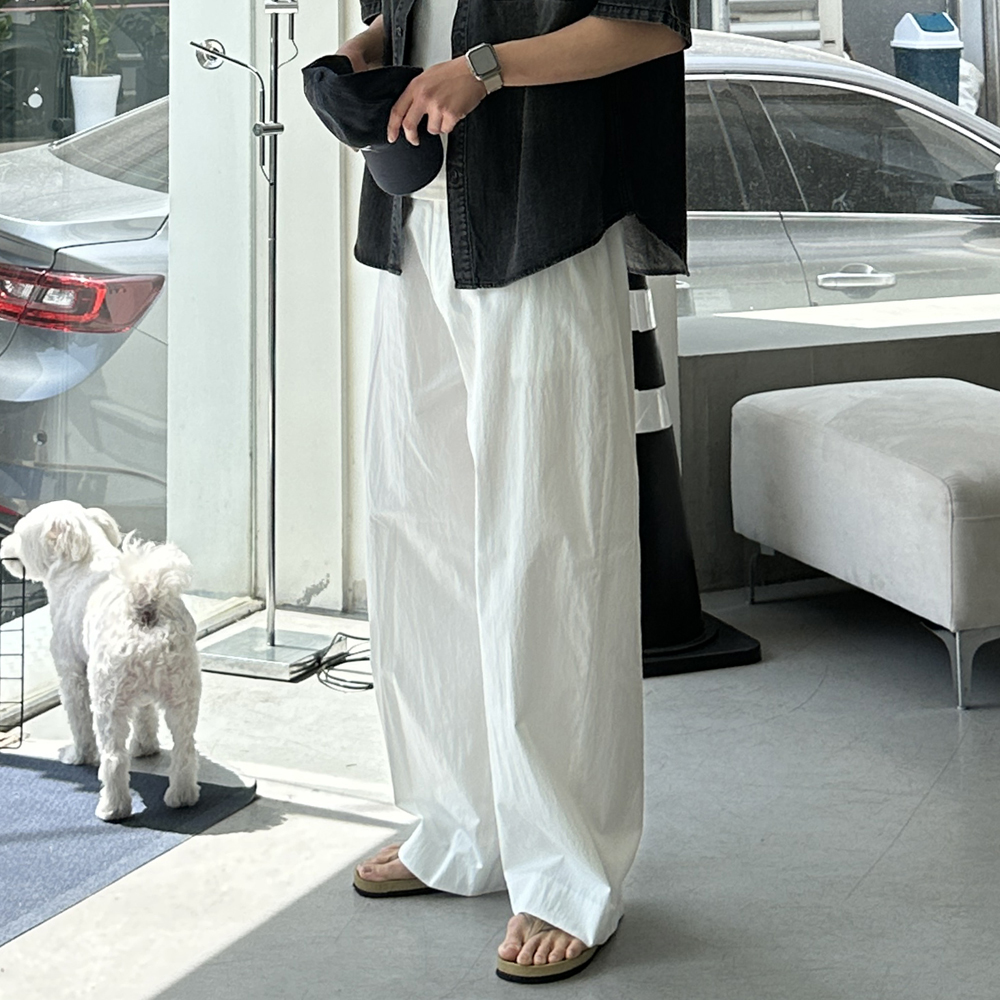 남자 여름바지 냉장고 나일론 바지 벌룬팬츠 남성 와이드팬츠