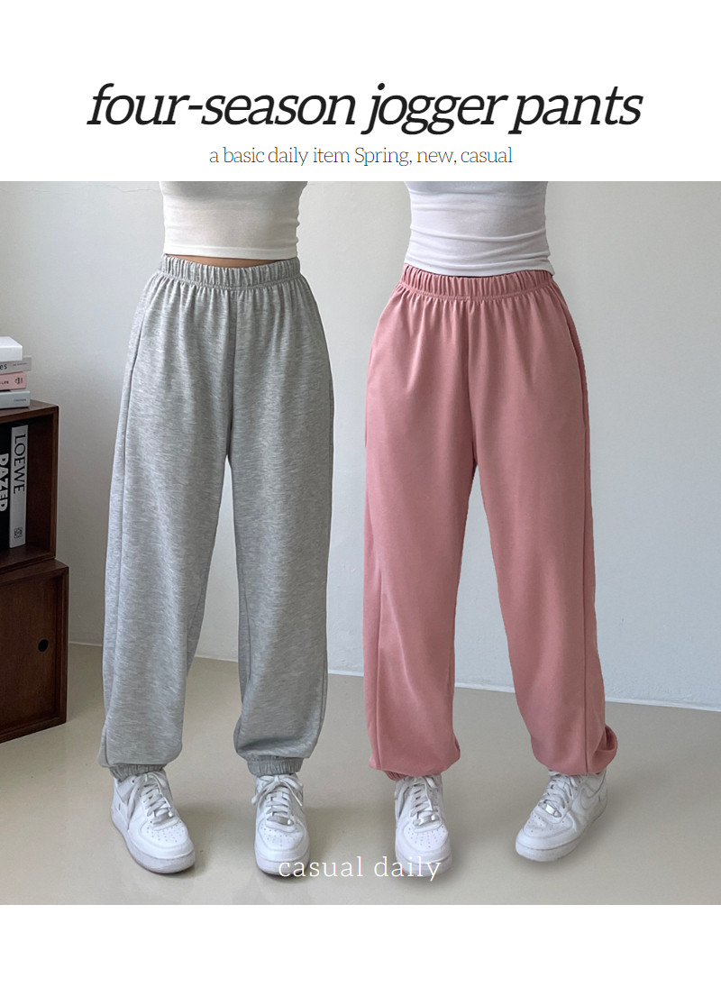 [인생핏!/국내생산] 루즈핏 특양면 조거 조커 무지 러닝복 오버핏 밴딩 하이웨스트 츄리닝 트레이닝 팬츠 상세 이미지 1
