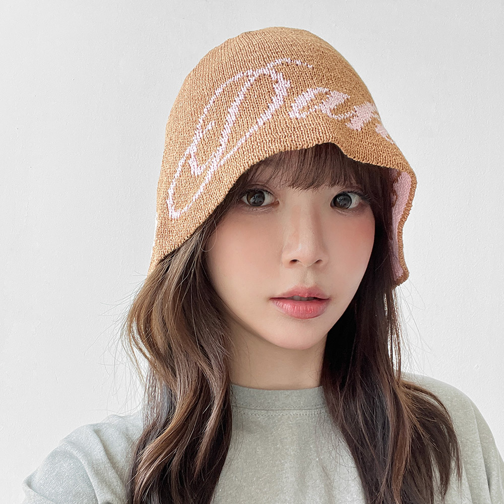 데이지 지사 니트 벙거지 밀짚 린넨 여름 여성 버킷햇 모자 이미지 7