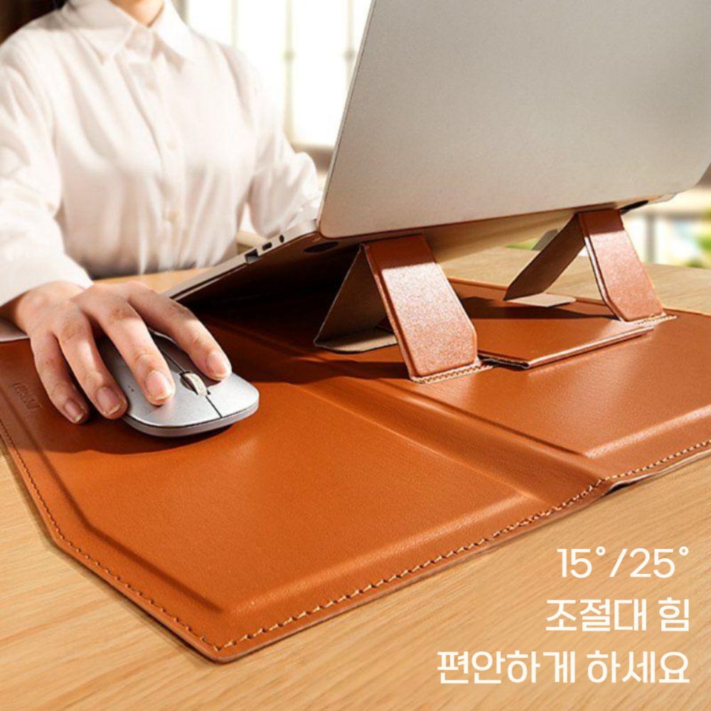 맥북 에어 13 m4 가방 노트북 16인치 파우치 슬립 고급 가죽 커버 케이스 - 상세 이미지 4
