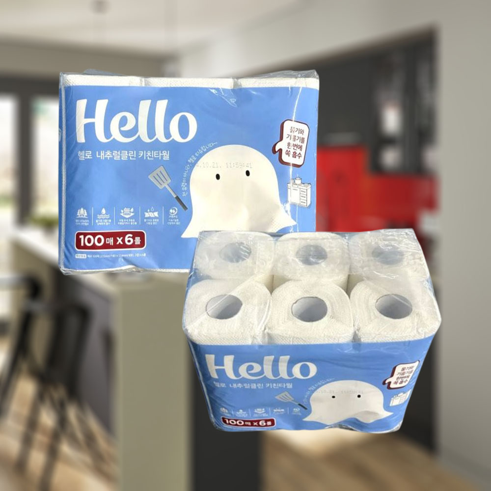 다용도 엠보싱 키친타월 6롤 주방 식당 위생 2겹 키친타올