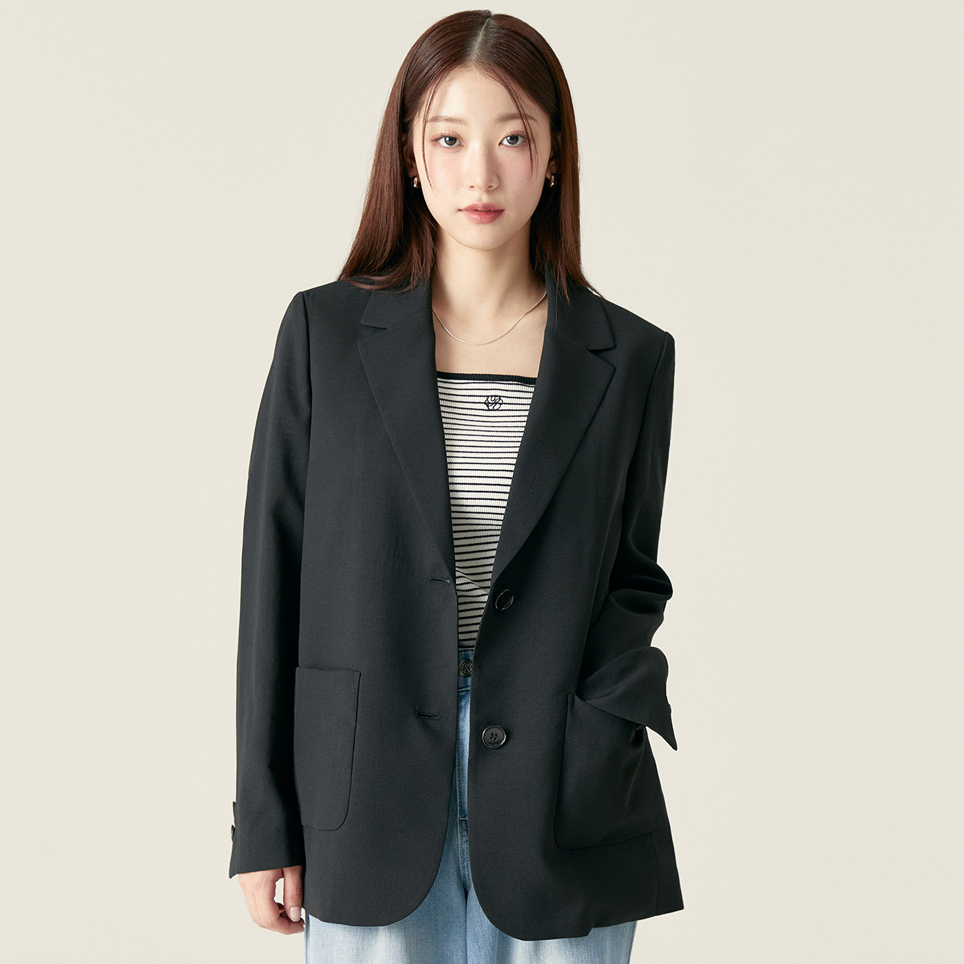 로엠 세미오버핏 테일러드 자켓 RMJKF25R14 - 상세 이미지 2