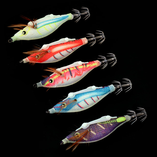 비블랙 축광 밴딩 삼봉 에기 미니 생미끼 고정 UV 추광 야광 한치 루어 레드, 6.5cm - 상품 이미지