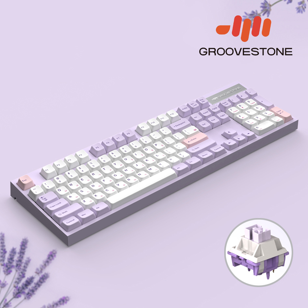 엠스톤 그루브스톤 GV10 키보드 퍼플러 GA, 저소음밀키, 45g
