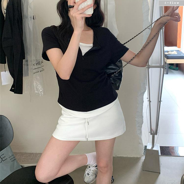레이미 나시 레이어링 아노락 집업 반팔 티셔츠 4col 봄 여름 이중 투피스 제이플로우 이미지 7