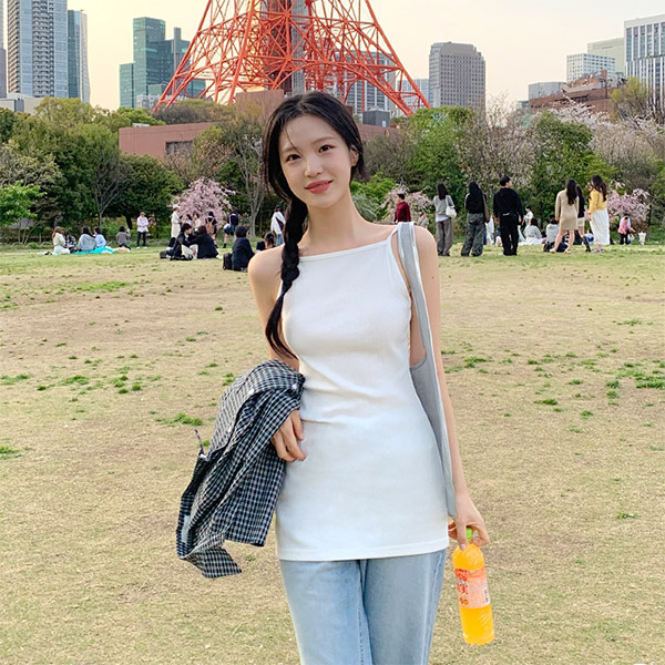 모나린 골지 슬림핏 레이어드 롱 슬리브리스 ts4508 - 상품 이미지