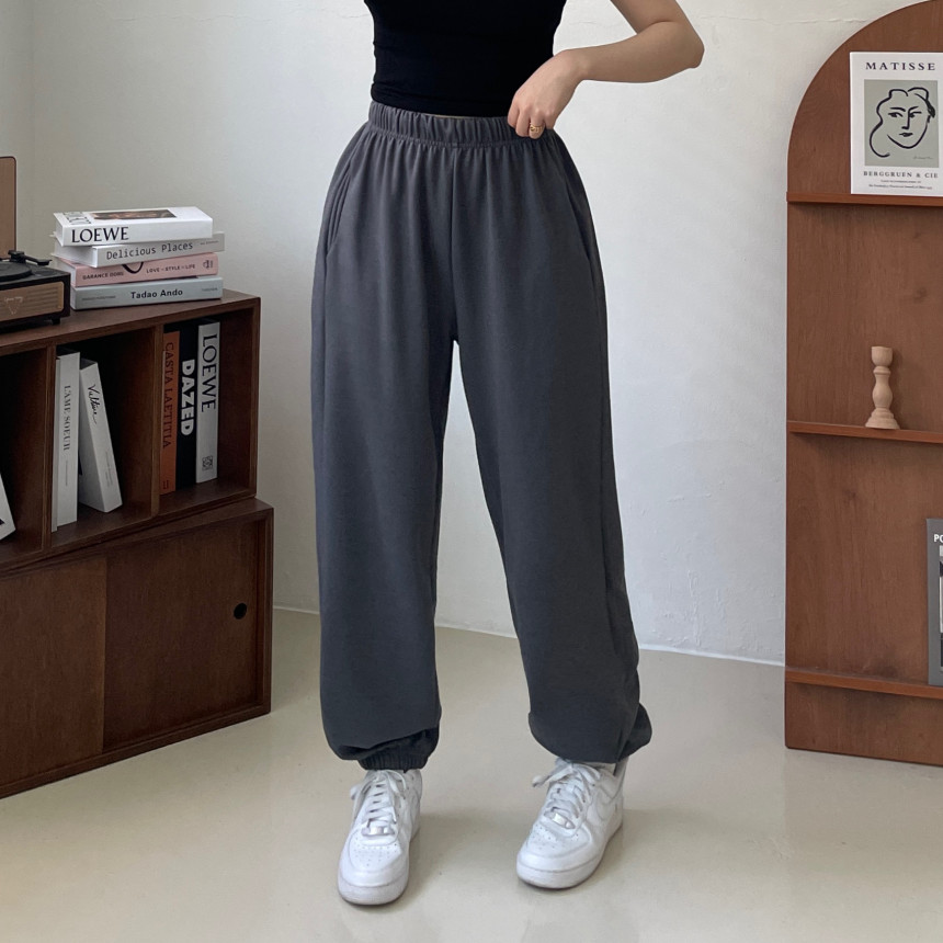 [인생핏!/국내생산] 루즈핏 특양면 조거 조커 무지 러닝복 오버핏 밴딩 하이웨스트 츄리닝 트레이닝 팬츠 상세 이미지 100