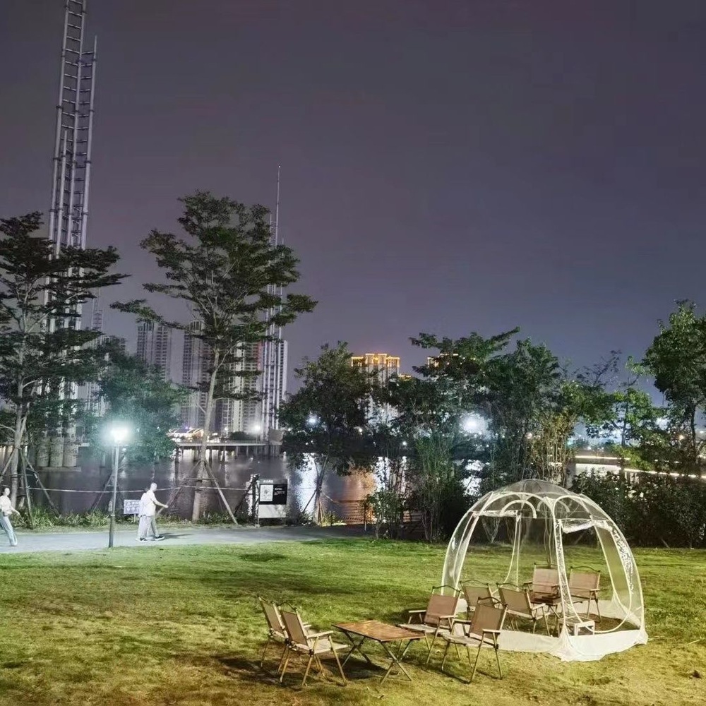 대형 돔텐트 바람막이 원터치 비닐 천막 이글루 일반 베이지 3x3m(2.05m) - 상세 이미지 5
