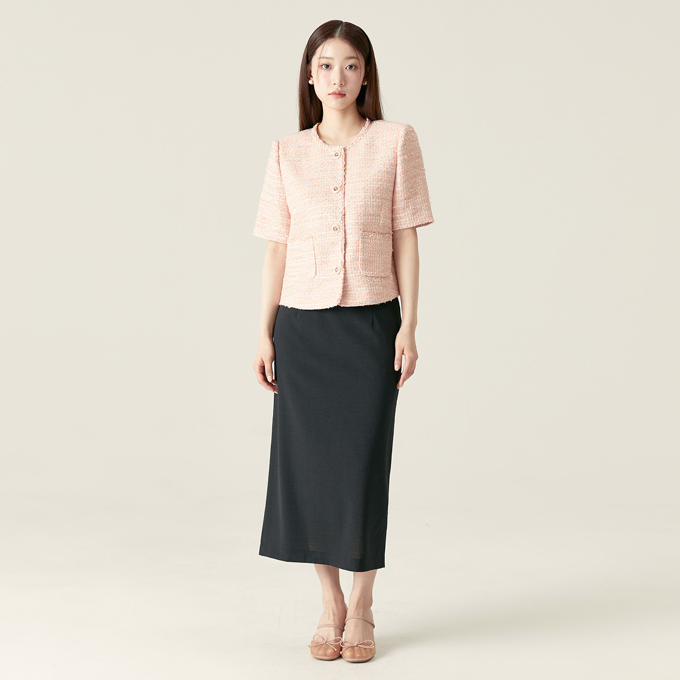 로엠 린넨라이크 H라인 롱 스커트 RMWHF25R11 - 메인 이미지