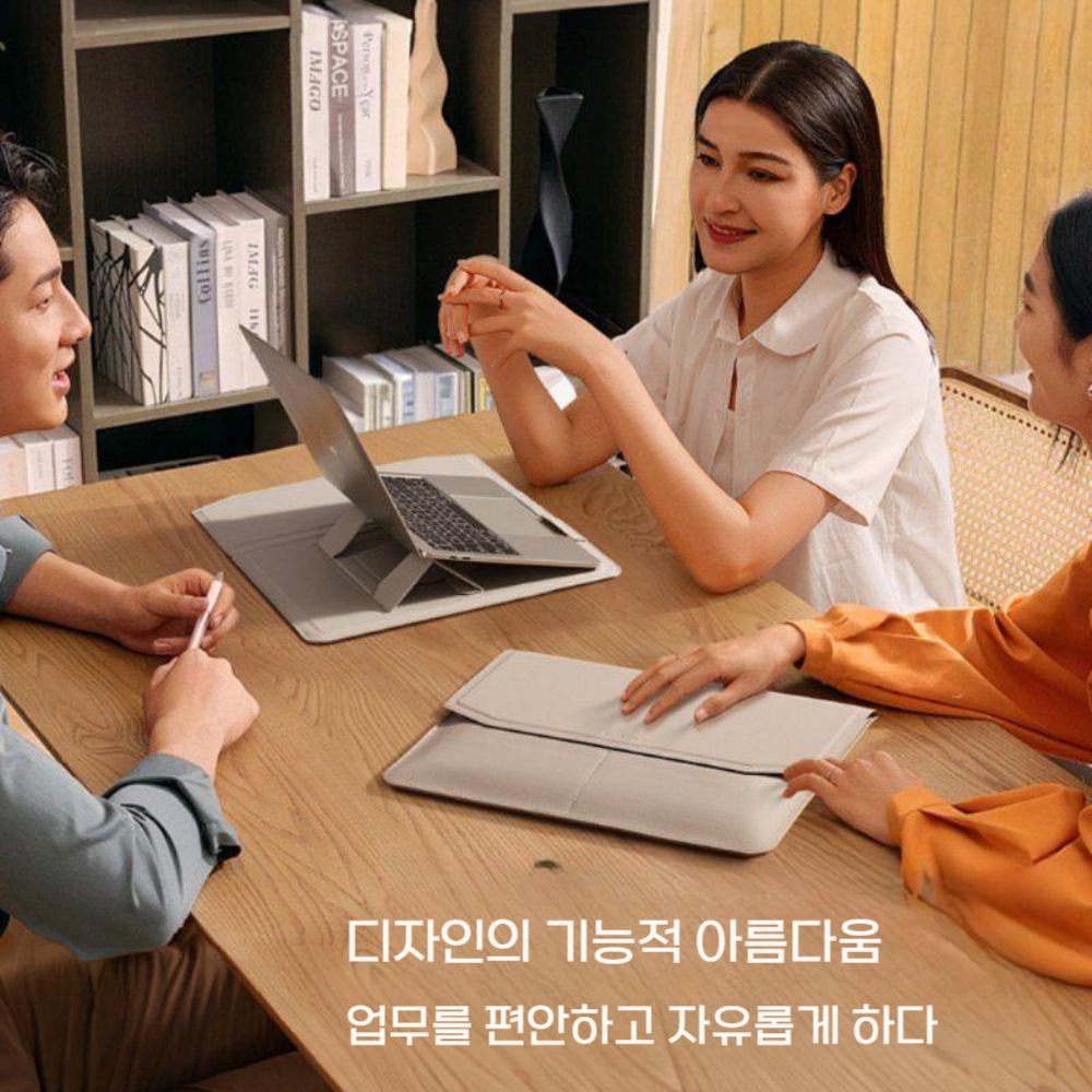 맥북 에어 13 m4 가방 노트북 16인치 파우치 슬립 고급 가죽 커버 케이스 - 상세 이미지 3